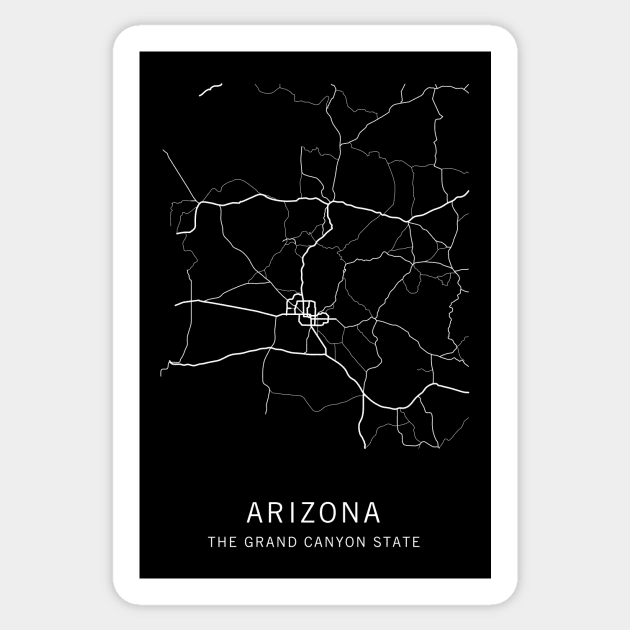 Arizona State Road Map Sticker by ClarkStreetPress
